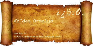 Édes Orsolya névjegykártya